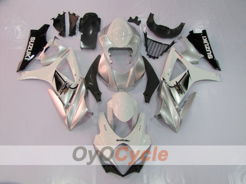 Injection Fairing kit for 07-08 GSX R1000 - White, Silver - Factory Style #OYO87902891