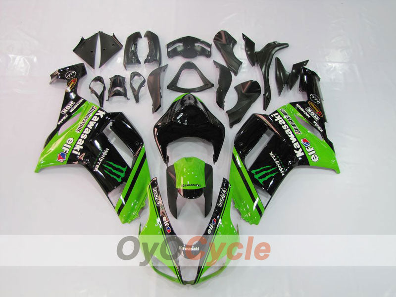 Injection Fairing kit for 07-08 NINJA ZX-6R - Green, Black - Monster #OYO87901950 Main image