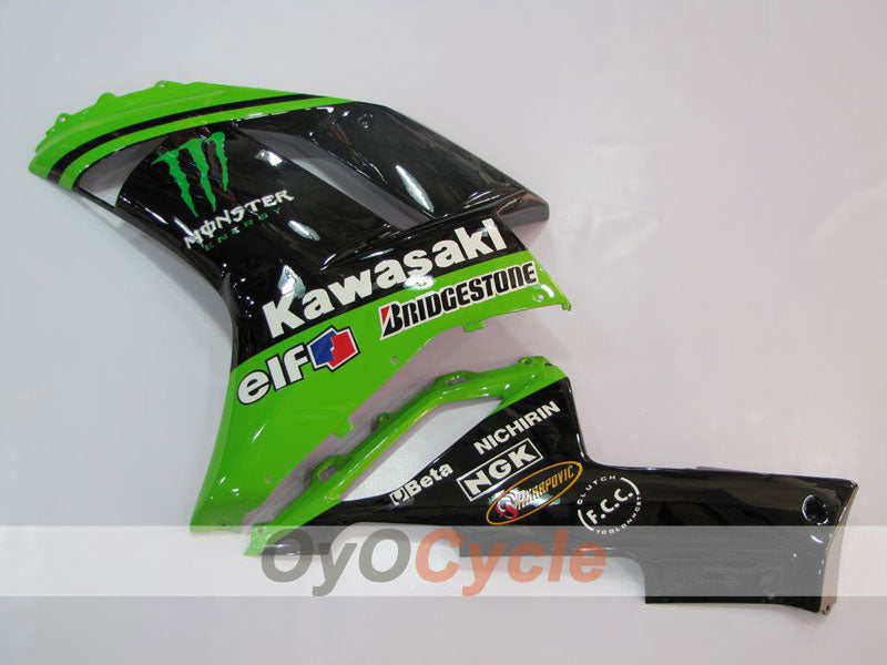 Injection Fairing kit for 07-08 NINJA ZX-6R - Green, Black - Monster #OYO87901950