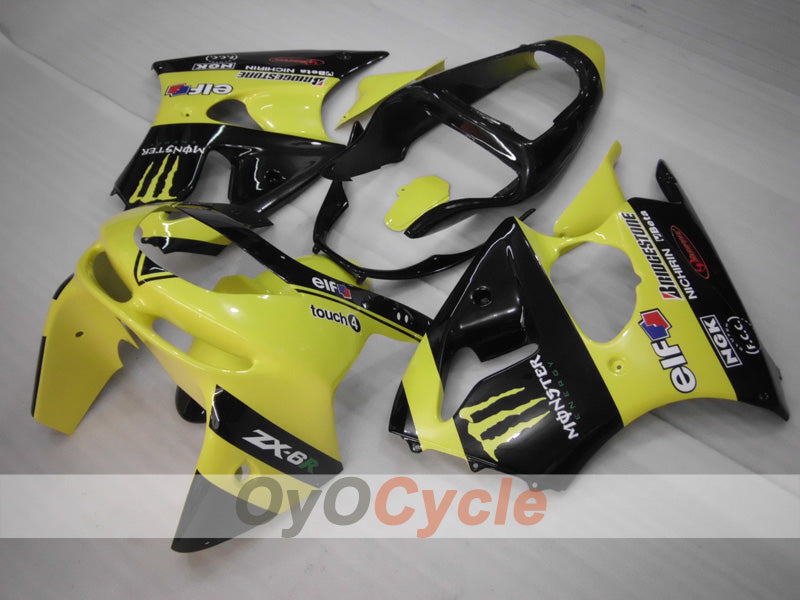 Fairing kit for 98-99 NINJA ZX-6R - Yellow, Black - Monster #OYO87903000 Secondary image