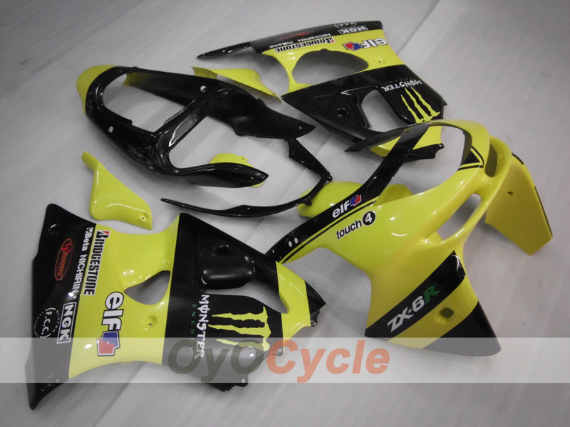 Fairing kit for 98-99 NINJA ZX-6R - Yellow, Black - Monster #OYO87903000 Main image
