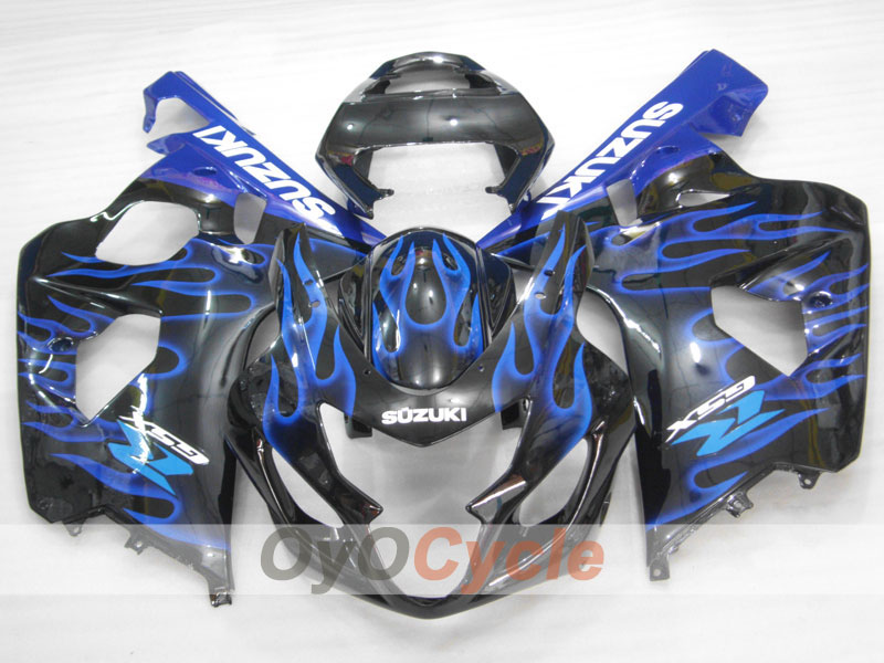 Injection Fairing kit for 04-05 GSXR600 - Blue, Black - Flame #OYO87901178