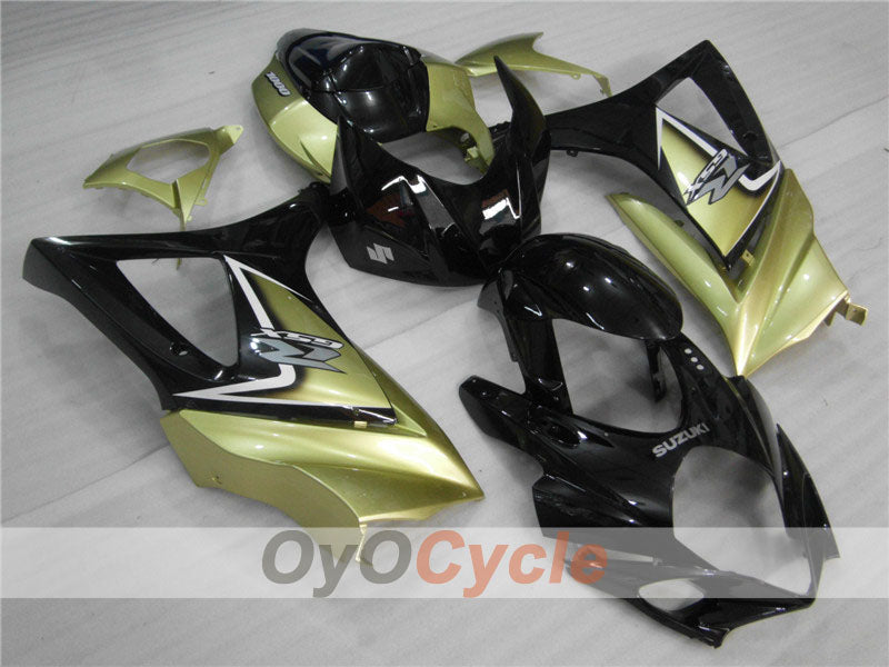 Injection Fairing kit for 07-08 GSX R1000 - Black, Gold - Factory Style #OYO87902110 Main image