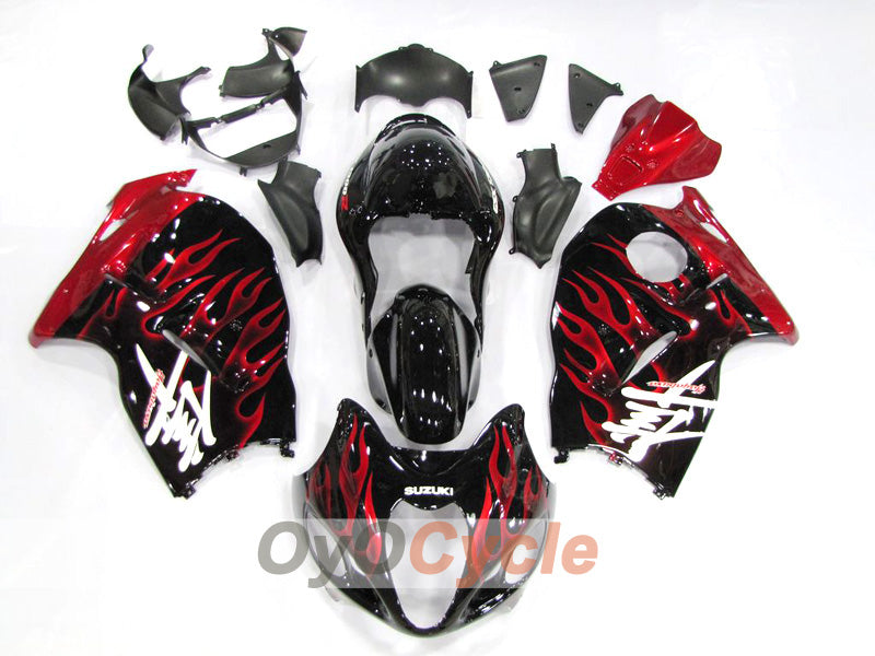 Injection Fairing kit for 99-07 GSXR1300 Hayabusa - Red, Black - Flame #OYO87902656