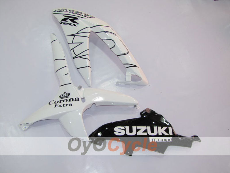 Injection Fairing kit for 08-10 GSX R600 - White, Black - Corona, MOTUL #OYO87901607