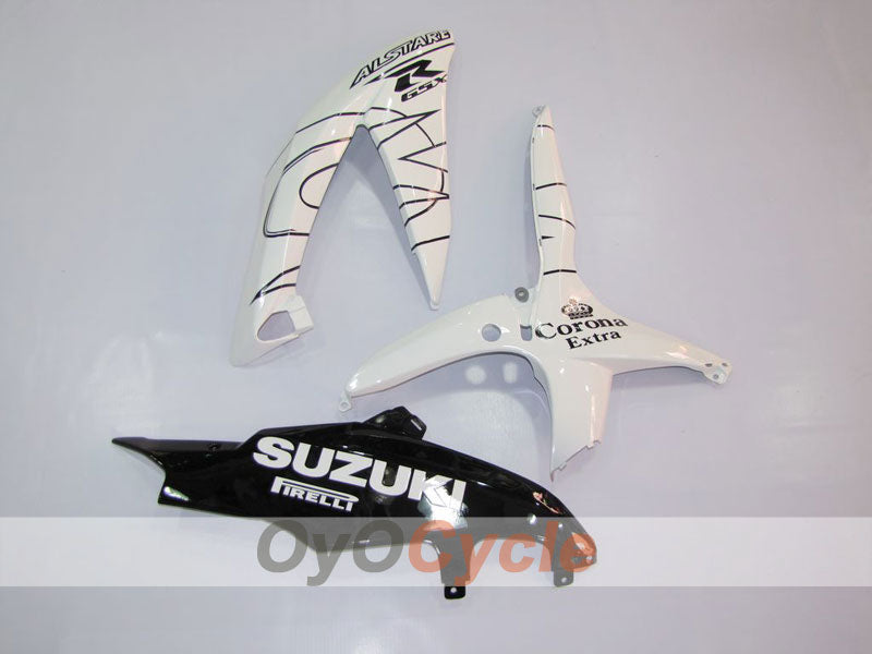 Injection Fairing kit for 08-10 GSX R600 - White, Black - Corona, MOTUL #OYO87901607