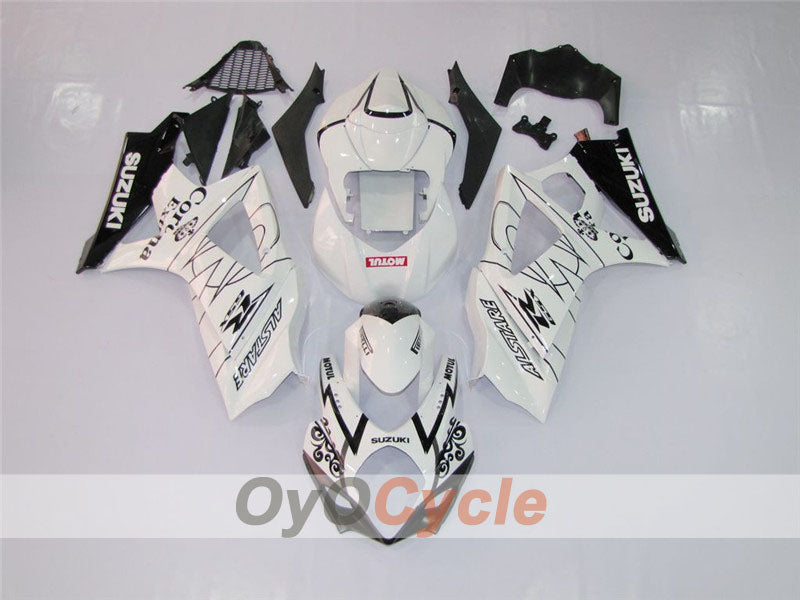 Injection Fairing kit for 07-08 GSX R1000 - White, Black - Corona, MOTUL #OYO87902066 Main image