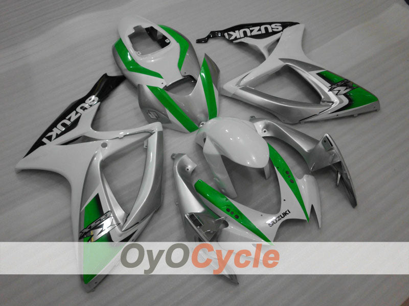 Injection Fairing kit for 06-07 GSX R750 - Green, Silver - Factory Style #OYO87901311 Main image