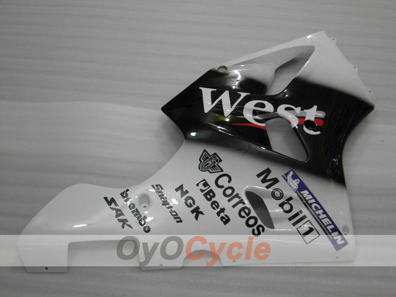 Injection Fairing kit for 94-97 NINJA ZX-6R - White, Black - West #OYO87902996