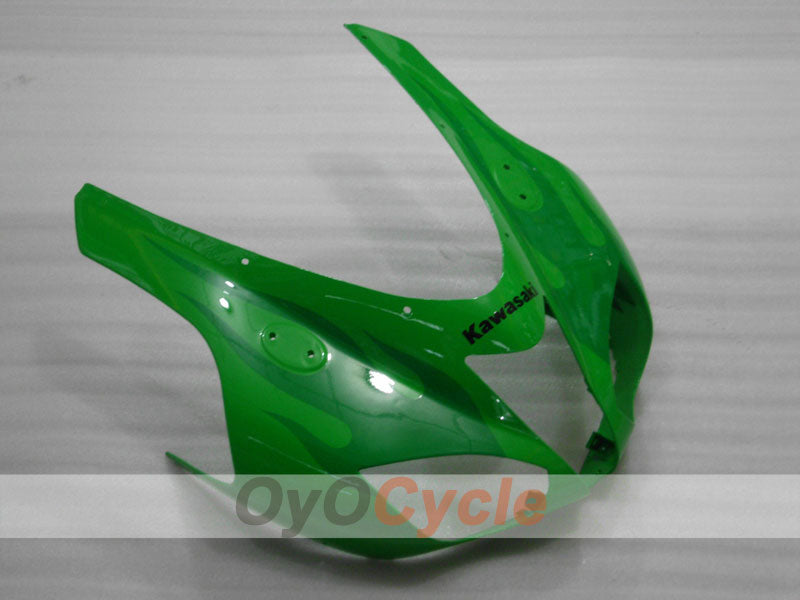 Injection Fairing kit for 07-08 NINJA ZX-6R - Green - Flame #OYO87901932