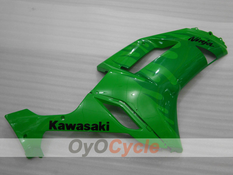 Injection Fairing kit for 07-08 NINJA ZX-6R - Green - Flame #OYO87901932