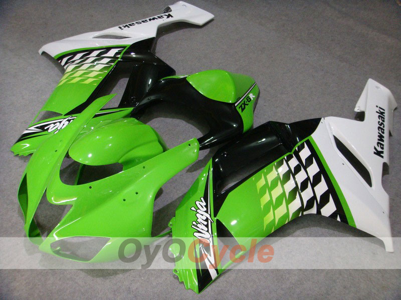 Injection Fairing kit for 07-08 NINJA ZX-6R - Green, Black - Nakano #OYO87901970