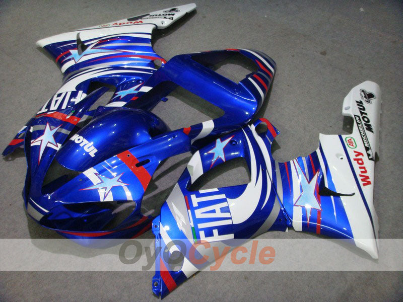 Injection Fairing kit for 00-01 YZF-R1 - Blue, White - FIAT, MOTUL #OYO87900762 Main image