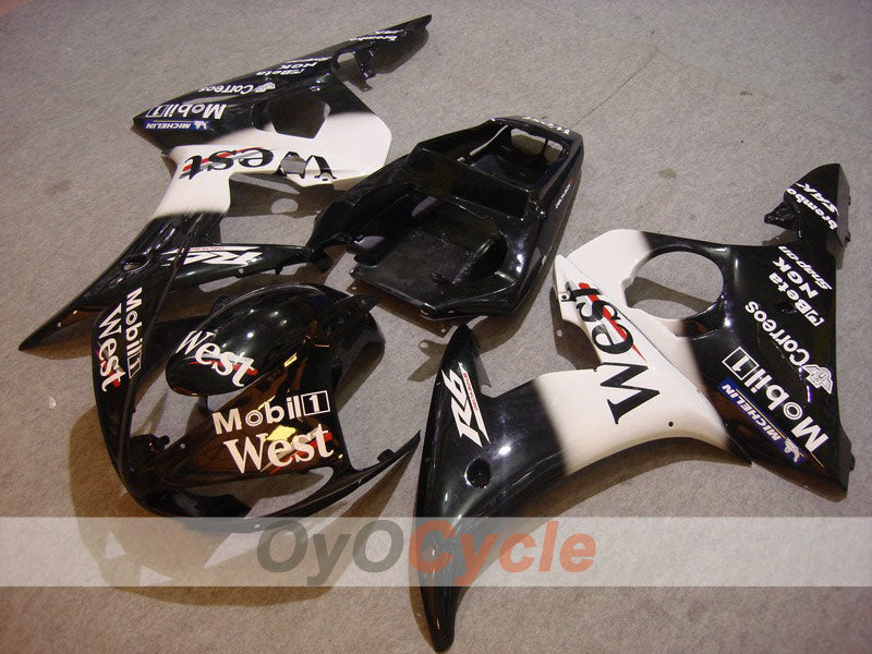 Injection Fairing kit for 05 YZF-R6 - White, Black - West #OYO87902642 Main image