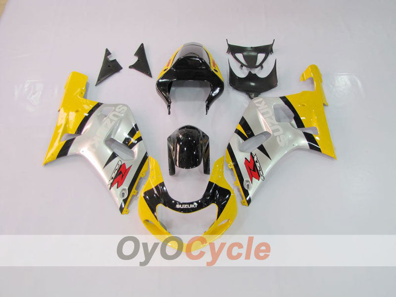 Injection Fairing kit for 01-03 GSX R600 - Yellow, Silver - Factory Style #OYO87901085 Main image