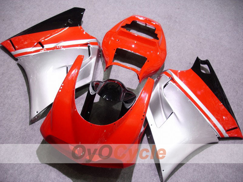 Injection Fairing kit for 02-04 Ducati 998 - Red, Silver - Factory Style #OYO87902278 Main image