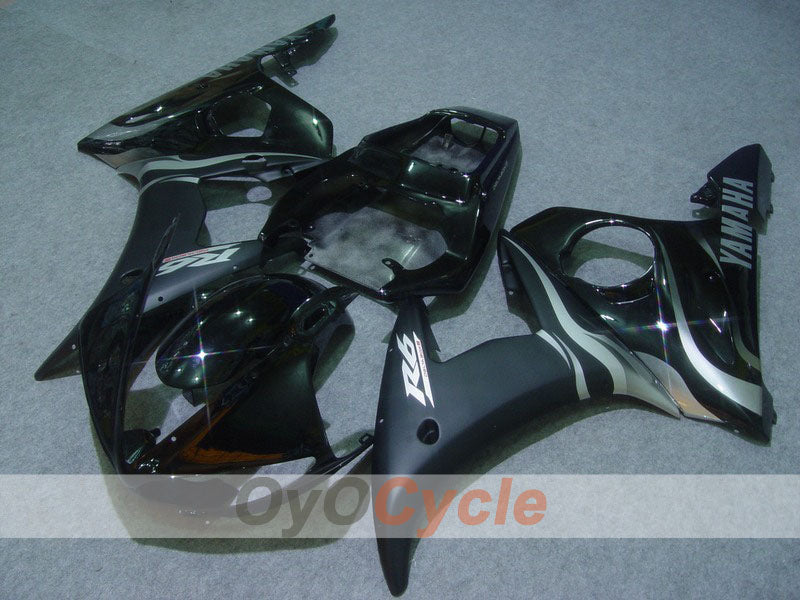 Injection Fairing kit for 05 YZF-R6 - Black, Silver - Flame #OYO87902640 Main image