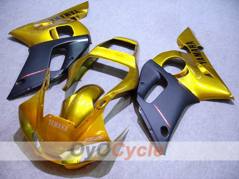 Injection Fairing kit for 98-02 YZF-R6 - Black, Gold - Factory Style #OYO87901013 Main image