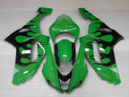 Injection Fairing kit for 07-08 NINJA ZX-6R - Green, Black - Flame #OYO87901931