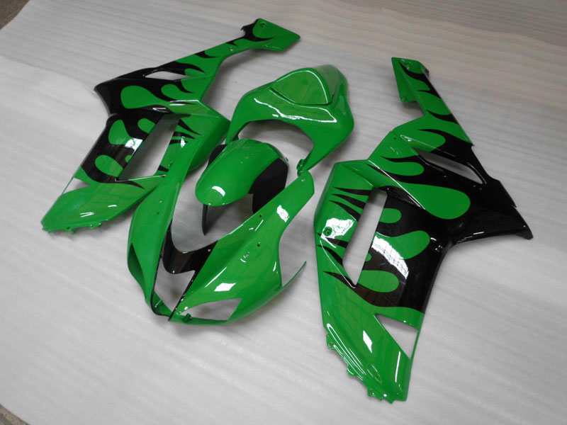 Injection Fairing kit for 07-08 NINJA ZX-6R - Green, Black - Flame #OYO87901931 Secondary image