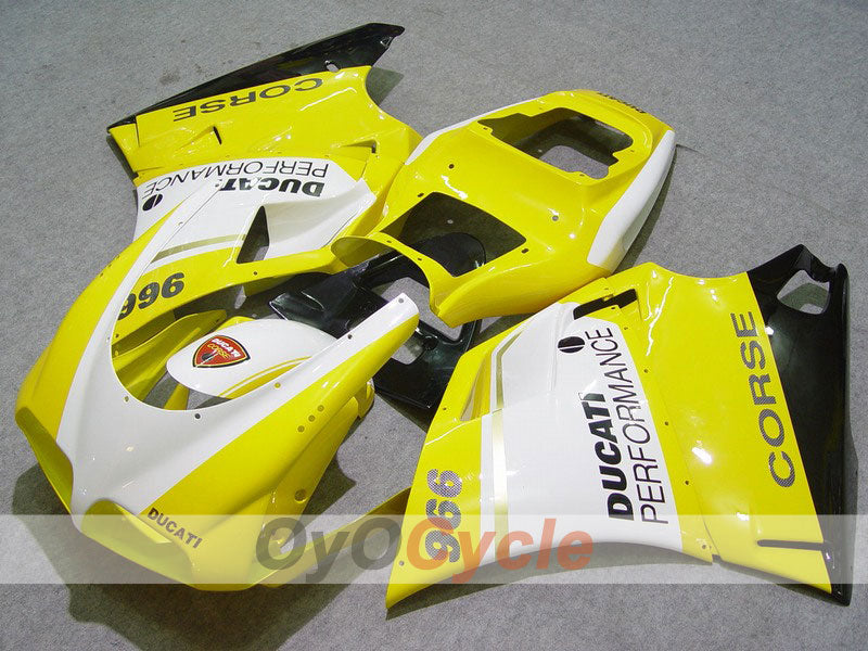Injection Fairing kit for 99-02 Ducati 996 - Yellow, White - Performance #OYO87902228 Main image