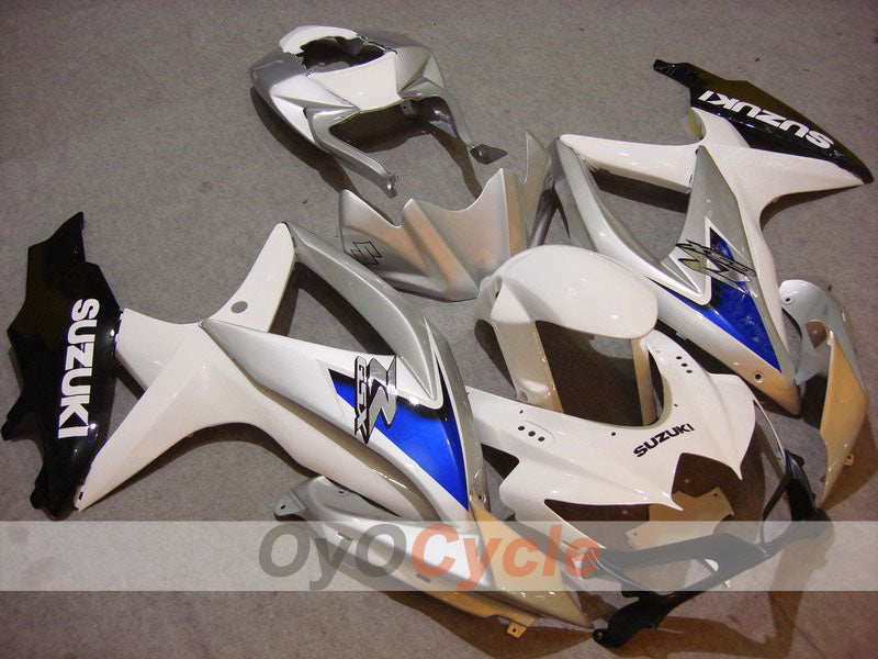 Injection Fairing kit for 08-10 GSX R750 - White, Silver - Factory Style #OYO87901415 Main image
