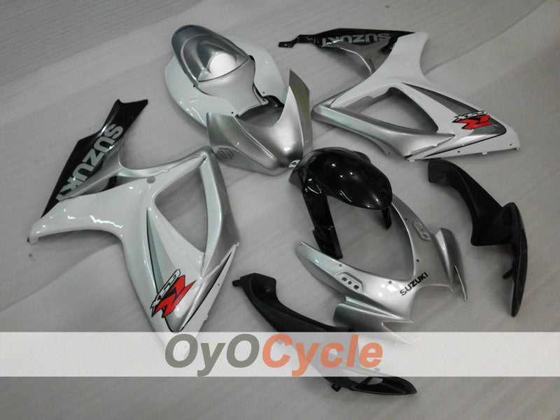 Injection Fairing kit for 06-07 GSX R750 - White, Silver - Factory Style #OYO87901312 Main image