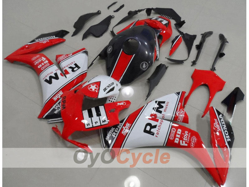 Injection Fairing kit for 12-16 CBR1000RR - Red, White - DUNLOP, MOTUL #OYO87903331