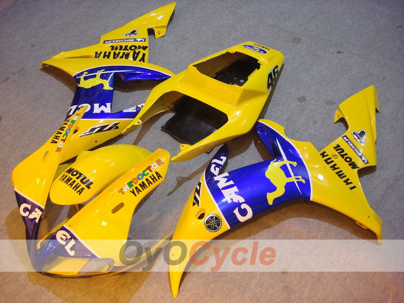 Injection Fairing kit for 02-03 YZF-R1 - Yellow, Blue - Camel, MOTUL #OYO87900787 Main image