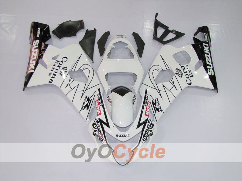 Injection Fairing kit for 04-05 GSXR600 - White, Black - Corona, MOTUL #OYO87901155 Main image