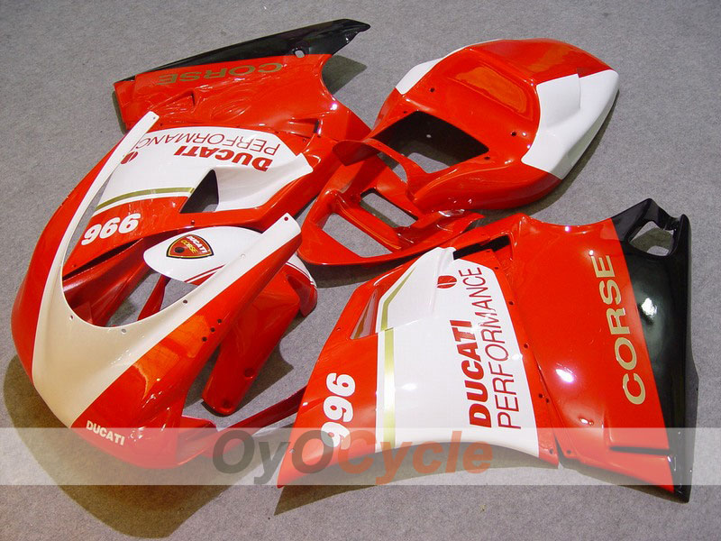 Injection Fairing kit for 99-02 Ducati 996 - Red, White - Performance #OYO87902229 Main image