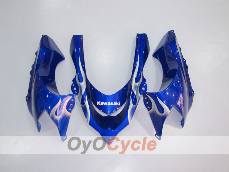 Injection Fairing kit for 04-05 NINJA ZX-10R - Blue, White - Flame #OYO87901535 Secondary image