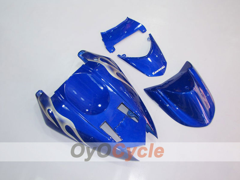 Injection Fairing kit for 04-05 NINJA ZX-10R - Blue, White - Flame #OYO87901535