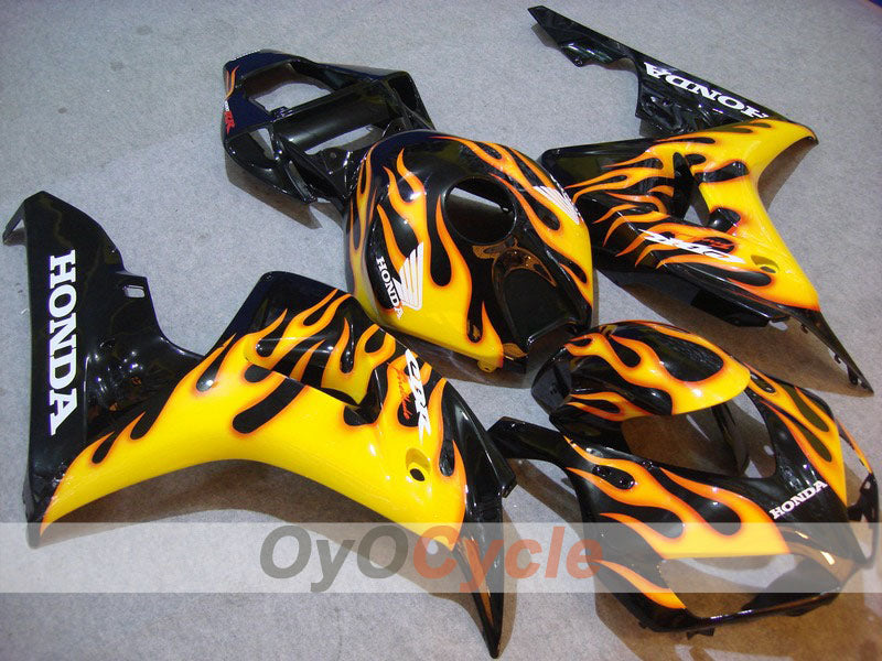 Injection Fairing kit for 06-07 CBR1000RR - Yellow, Black - Flame #OYO87900598