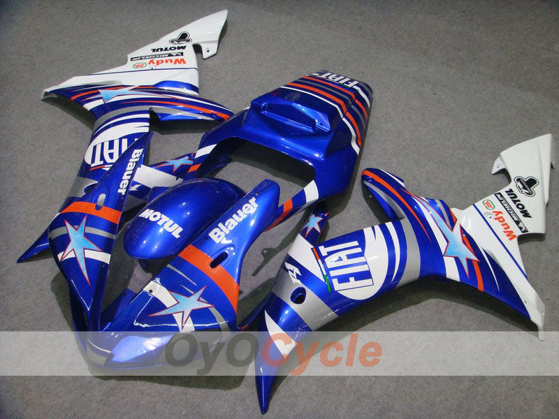 Injection Fairing kit for 02-03 YZF-R1 - Blue, White - FIAT, MOTUL #OYO87900793