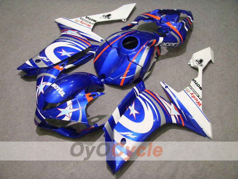 Injection Fairing kit for 07-08 YZF-R1 - Blue, White - FIAT, MOTUL #OYO87900854