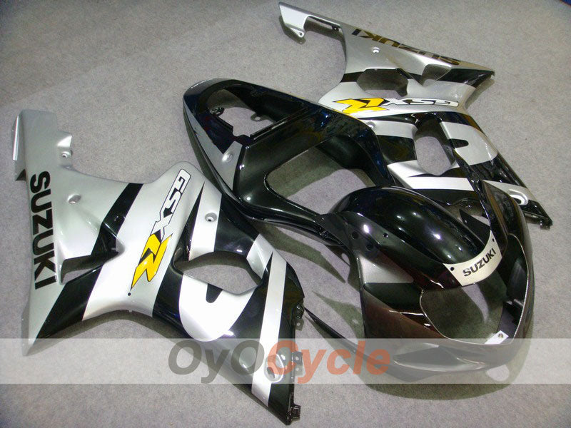 Injection Fairing kit for 01-03 GSX R600 - Black, Silver - Factory Style #OYO87901130 Main image