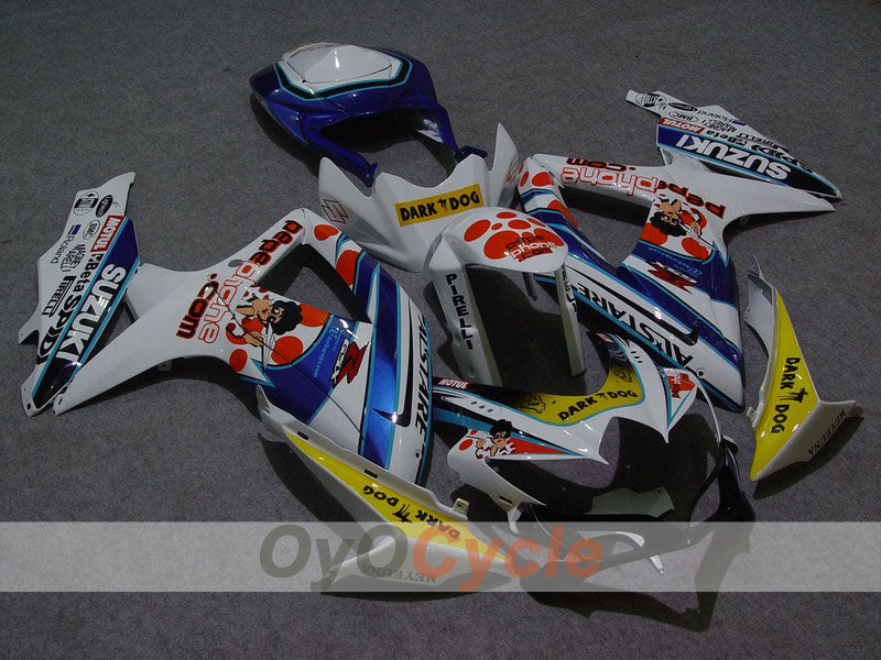 Injection Fairing kit for 08-10 GSX R600 - Blue, White - Dark Dog #OYO87901617