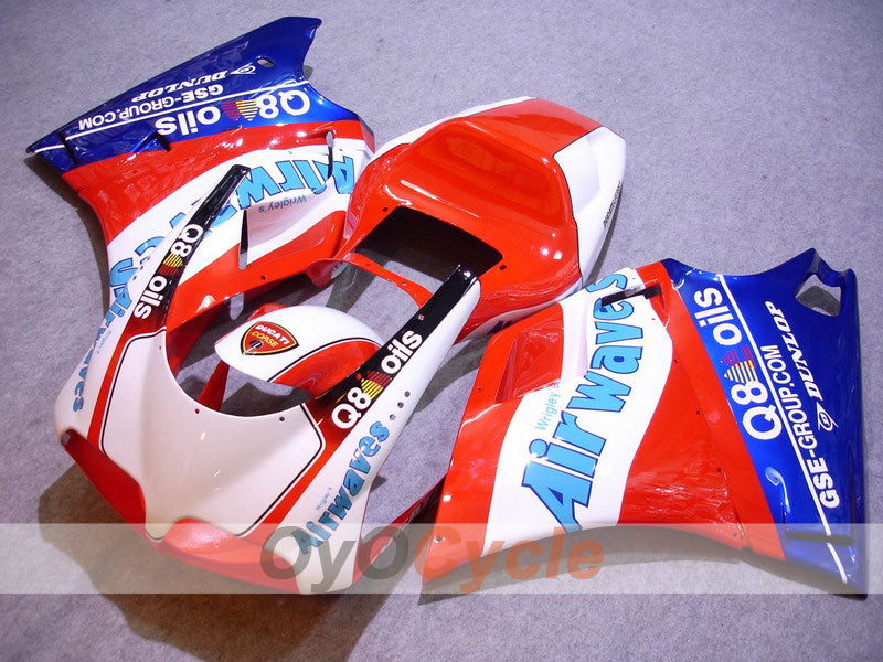 Injection Fairing kit for 02-04 Ducati 998 - Red, White - Airwaves #OYO87902247