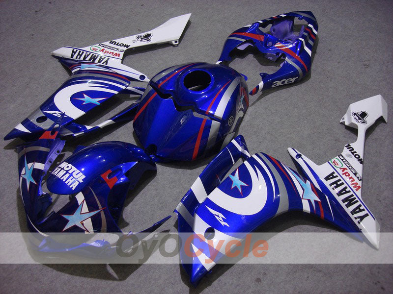 Injection Fairing kit for 07-08 YZF-R1 - Blue, White - FIAT, MOTUL #OYO87900850 Main image