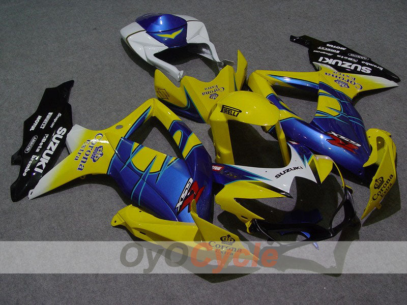 Injection Fairing kit for 08-10 GSX R600 - Yellow, Blue - Corona, MOTUL #OYO87901614