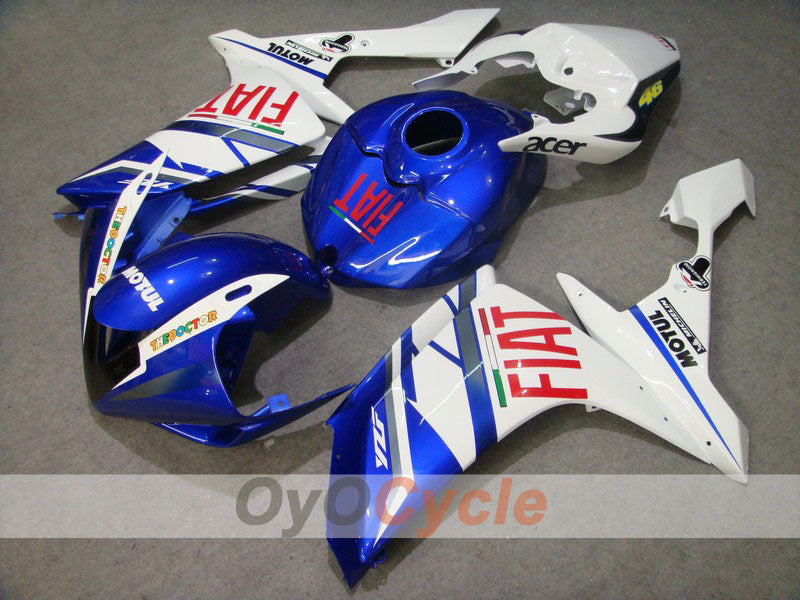 Injection Fairing kit for 07-08 YZF-R1 - Blue, White - FIAT, MOTUL #OYO87900856 Main image