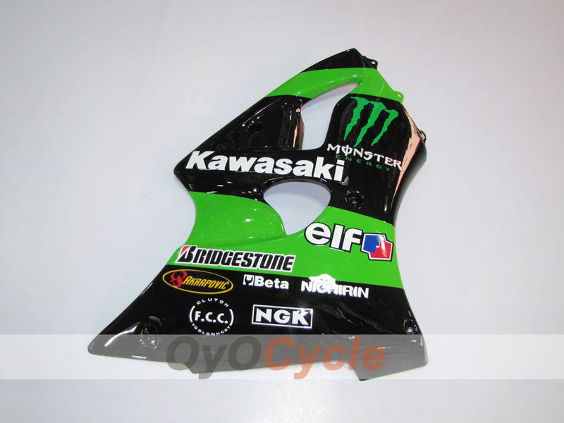 Injection Fairing kit for 00-02 NINJA ZX-6R - Green, Black - Monster #OYO87901717