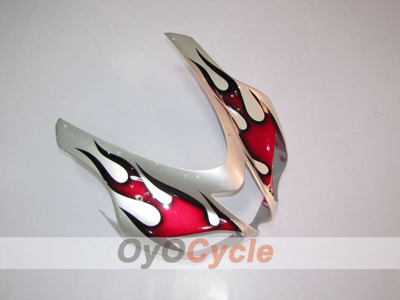 Injection Fairing kit for 07-08 NINJA ZX-6R - Red, Silver - Flame #OYO87901933