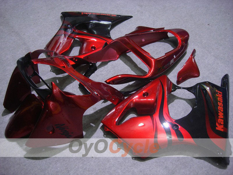 Injection Fairing kit for 00-02 NINJA ZX-6R - Red, Black - Flame #OYO87901712 Main image