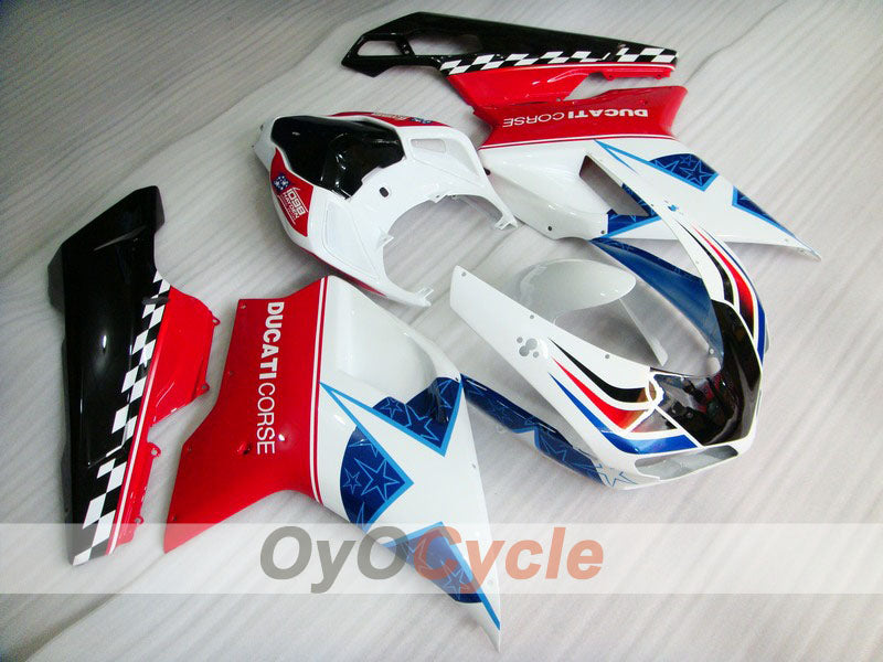 Injection Fairing kit for 08-13 Ducati 848 - Red, White - Xerox #OYO87902255 Main image