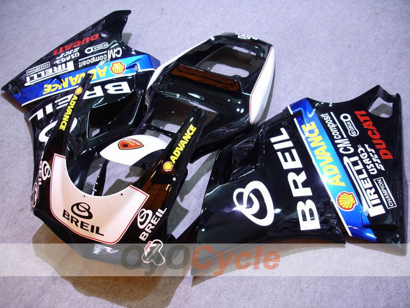 Injection Fairing kit for 02-04 Ducati 998 - White, Black - BREIL #OYO87902265 Main image