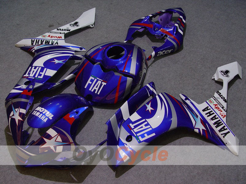 Injection Fairing kit for 07-08 YZF-R1 - Blue, White - FIAT, MOTUL #OYO87900857