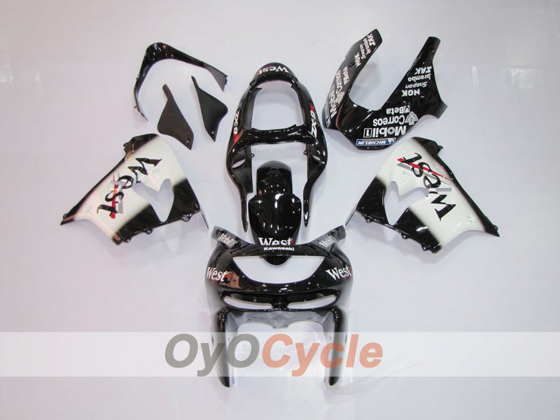 Fairing kit for 98-99 NINJA ZX-9R - White, Black - West #OYO87903022