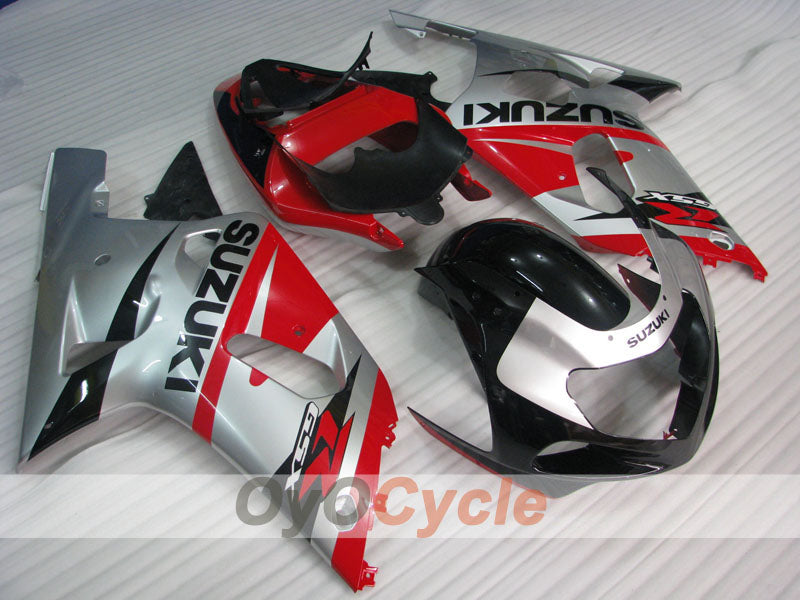 Injection Fairing kit for 01-03 GSX R600 - Red, Silver - Factory Style #OYO87905084